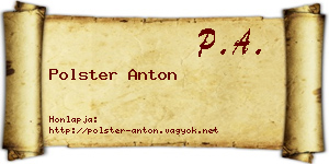 Polster Anton névjegykártya